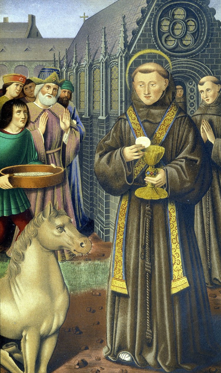 Sankt Antonius af Padova (san antonio di padova) - ifølge Anne af Bretagnes timebog af Unknown artist