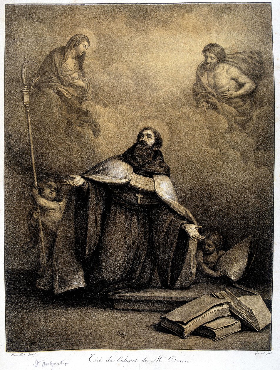 Sankt Augustin (354-430) - 1800-tallet af Unknown artist