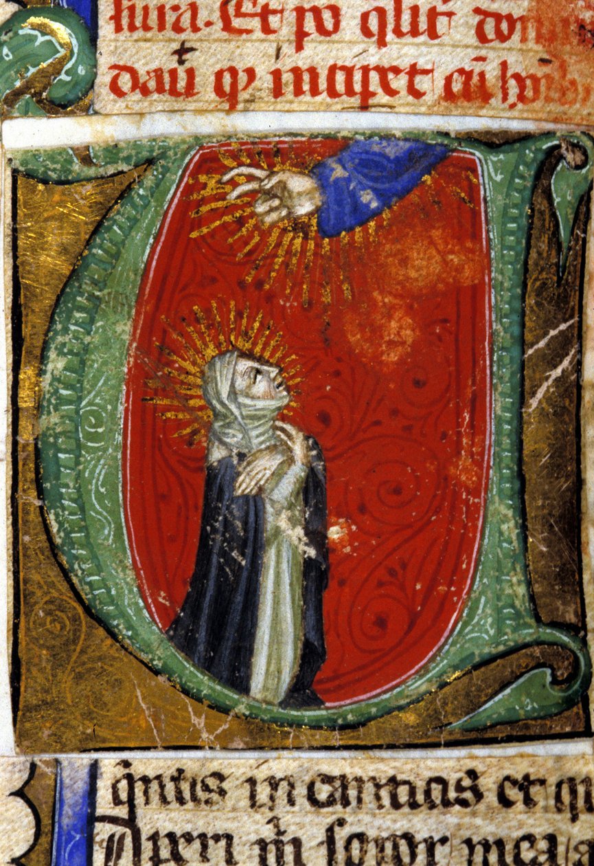 Saint Catherine of Siena (1347 - 1380) miniature af det 15. århundrede.Biblioteca nazionale Braidense. Milano af Unknown artist