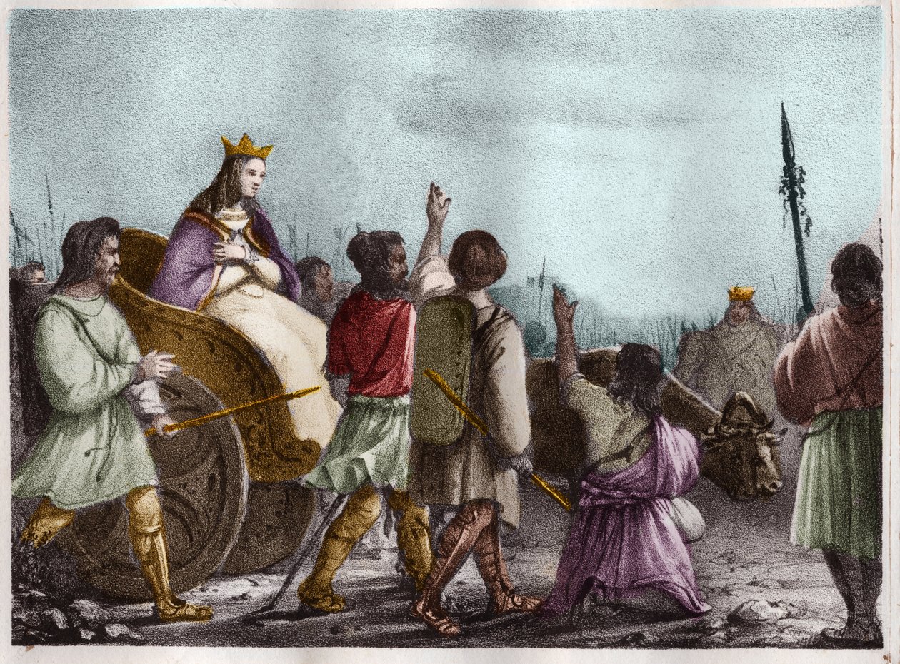 Sankt Clotilde, dronningen af francs (v. 475-545), hustru til Clovis 1. af Unknown artist