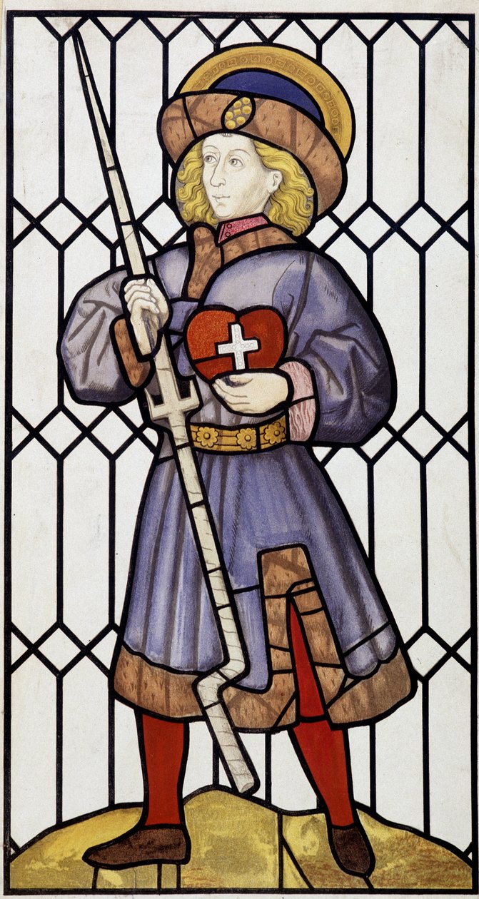 Sankt Erasmus efter et farvet glas i Saint Quentin af Unknown artist
