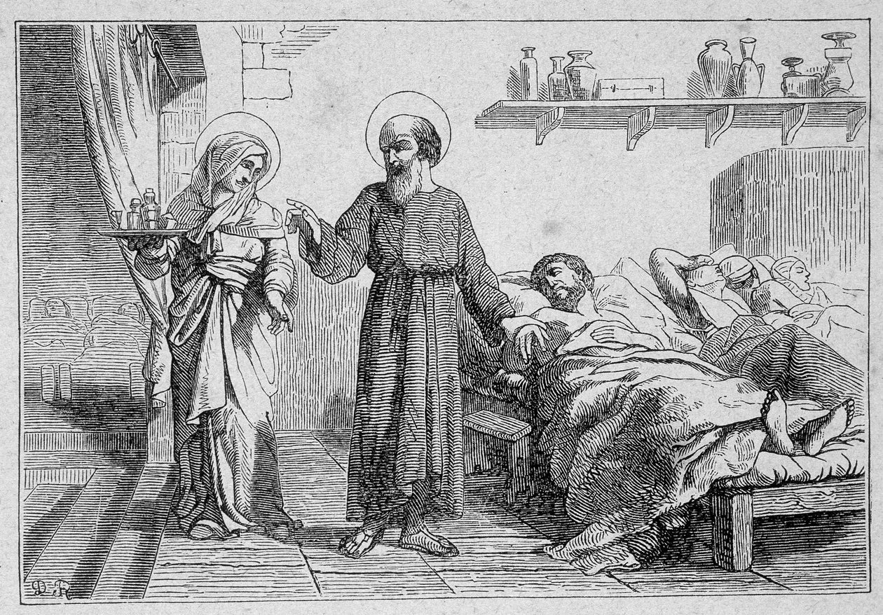 Saint Julian the Hospitaller og hans ledsagere, martyrer af Unknown artist