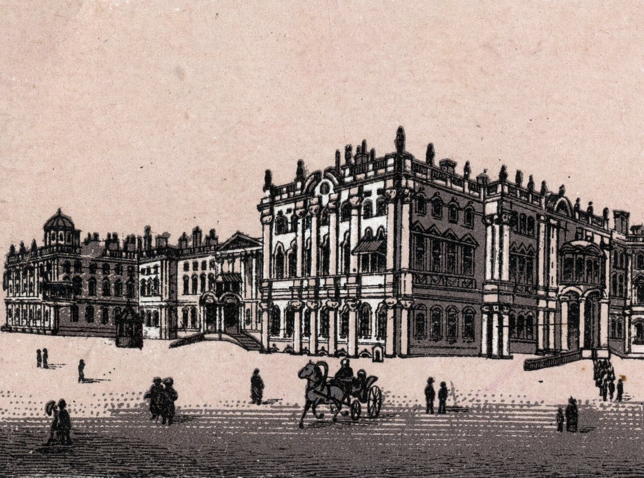 Sankt Petersborg, Rusland: udsigt over vinterpaladset i Sankt Petersborg. i "" Verden illustrerer 168 visninger"" Udateret (slutningen af det 19. århundrede) af Unknown artist