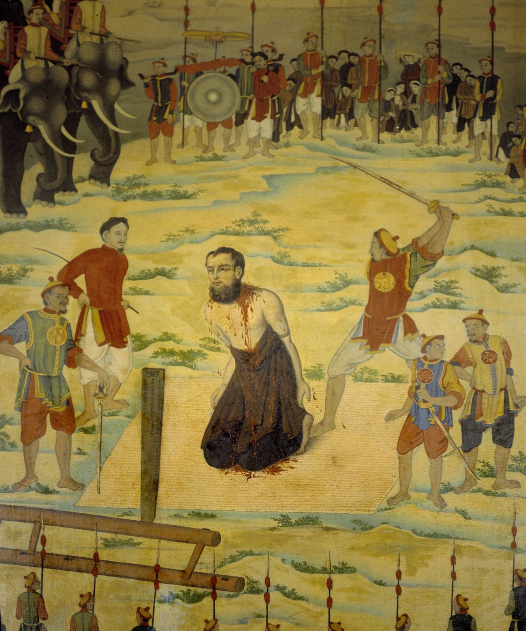 Saint Pierre Dumoulin Borie, Martyr til Dong Hoi, Tonkin i 1838. Anonymt maleri fra det 19. århundrede. af Unknown artist