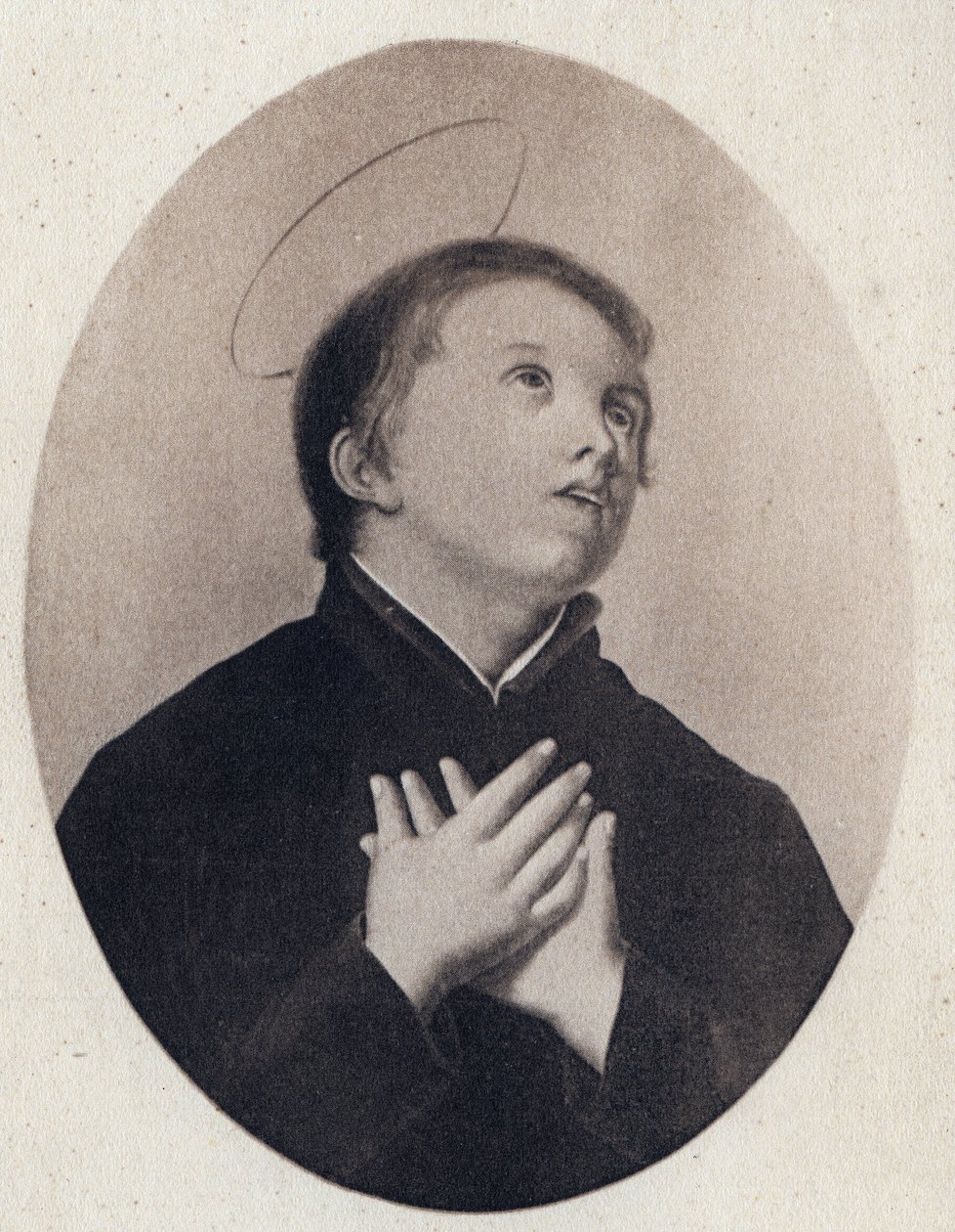 Sankt Stanislaus Kostka 1550-1568 Polsk Jesuite - Sankt Stanislaus Kostka Polsk novice af Jesu Selskab - gravering af Unknown artist