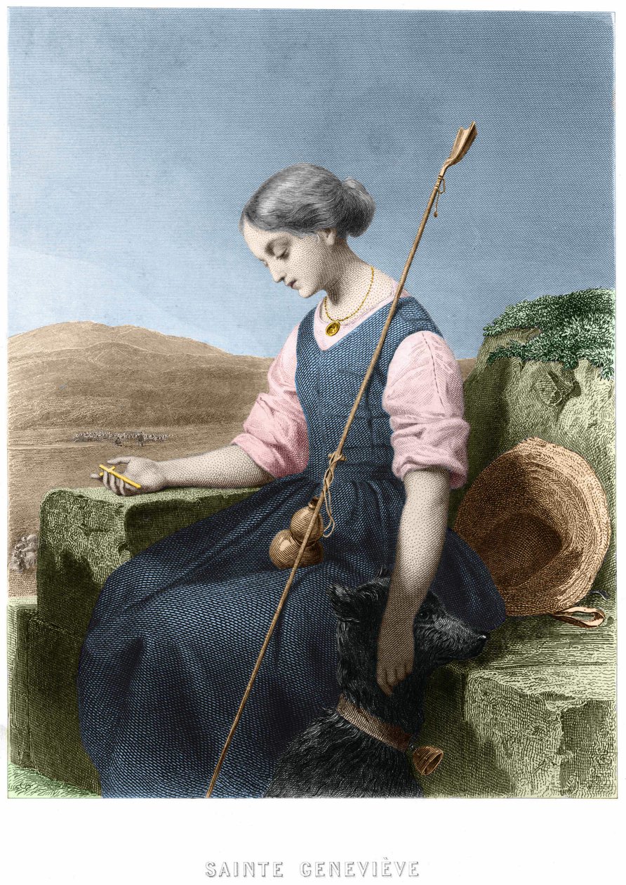 Saint Genevieve, skytshelgen for Paris. af Unknown artist