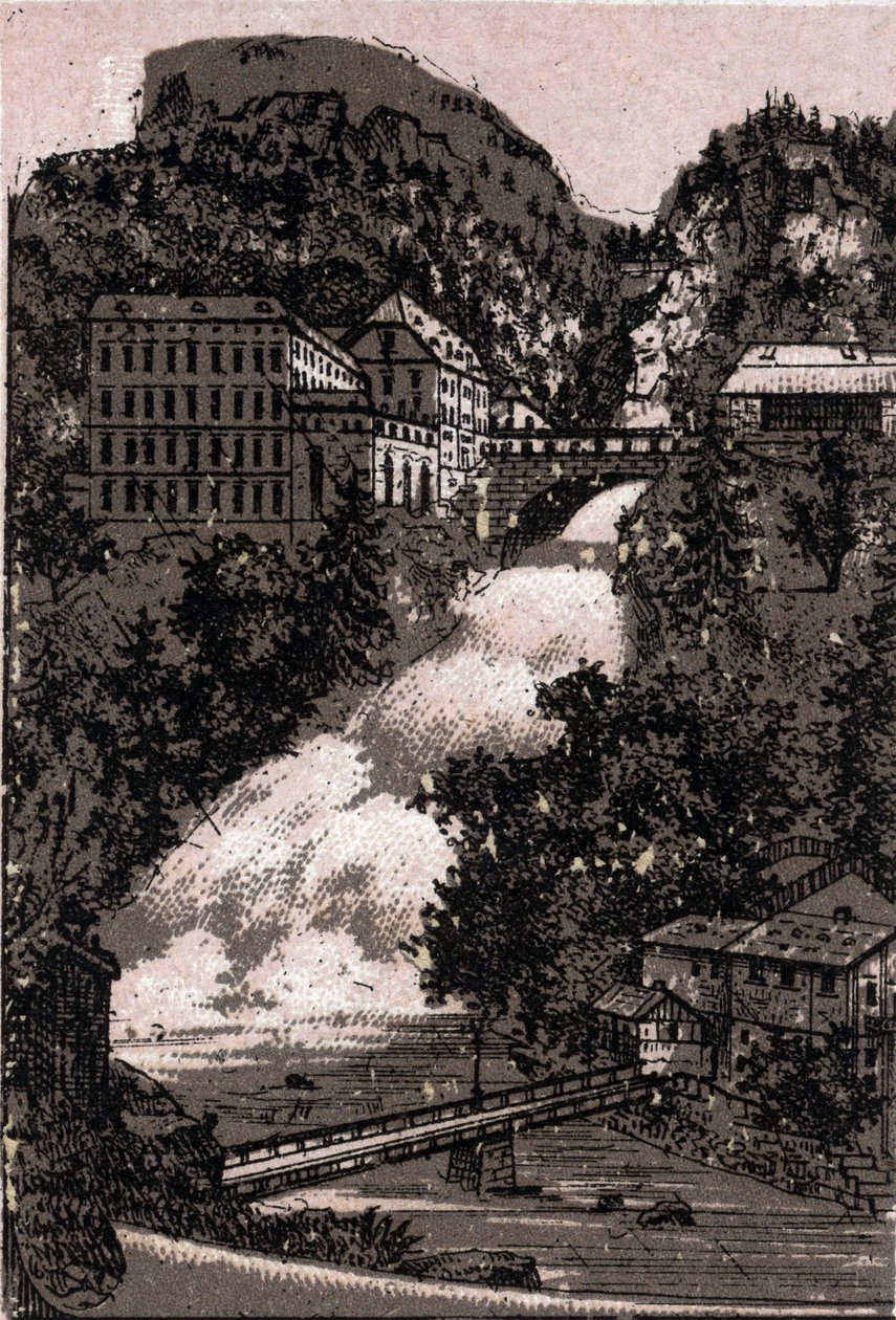 Salzkammergut, Østrig: udsigt over Gastein-dalen. i "" Verden illustrerer 168 visninger"" Udateret (slutningen af 1800-tallet) af Unknown artist