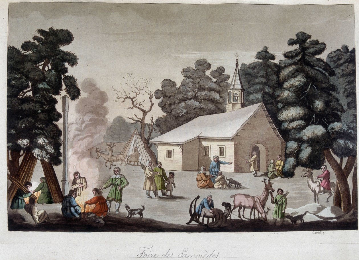 Samoid-messen i Sibirien. I ""Det gamle og moderne kostume"" af Unknown artist