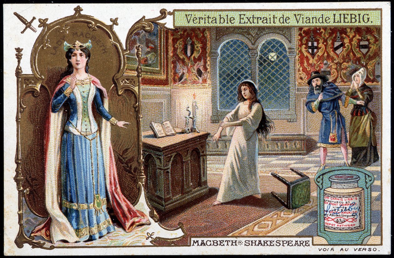 Scene af "" Macbeth" af Shakespeare - chromo., slutningen af det 19. århundrede af Unknown artist