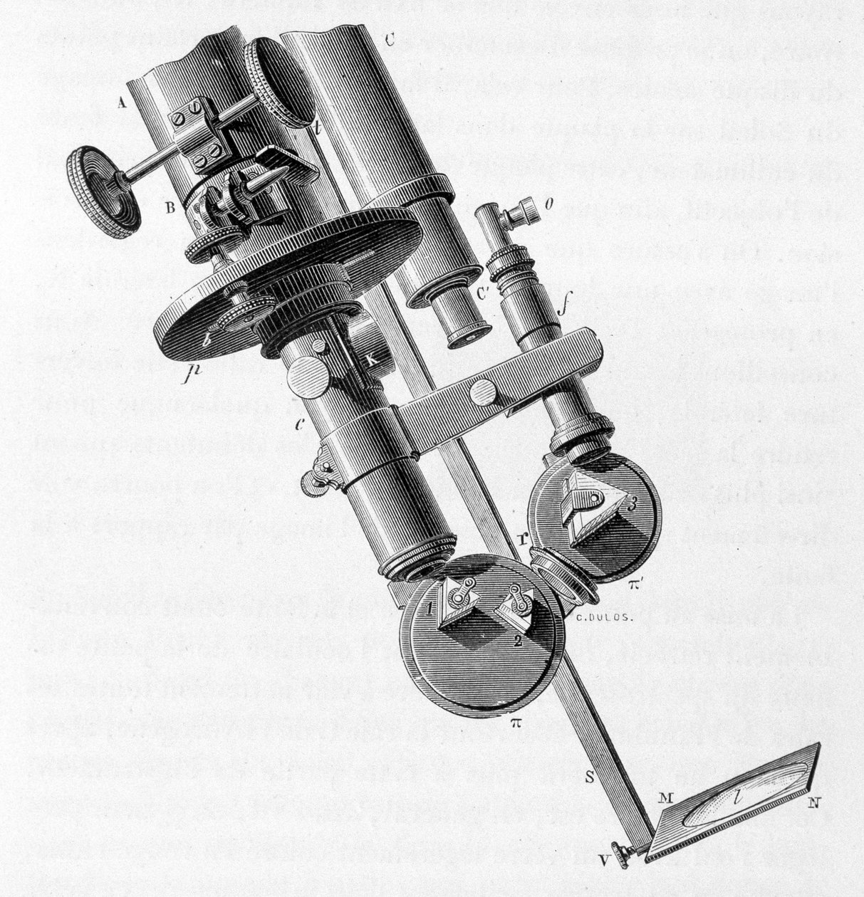 Science board præsenterer et spektroskop. af Unknown artist