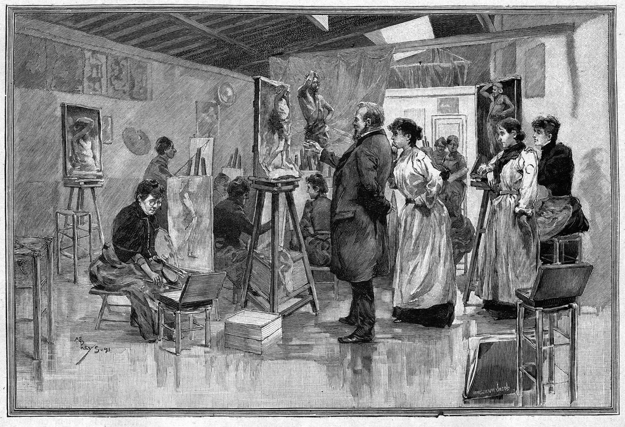 Skulpturværksted i Paris i 1892. af Unknown artist