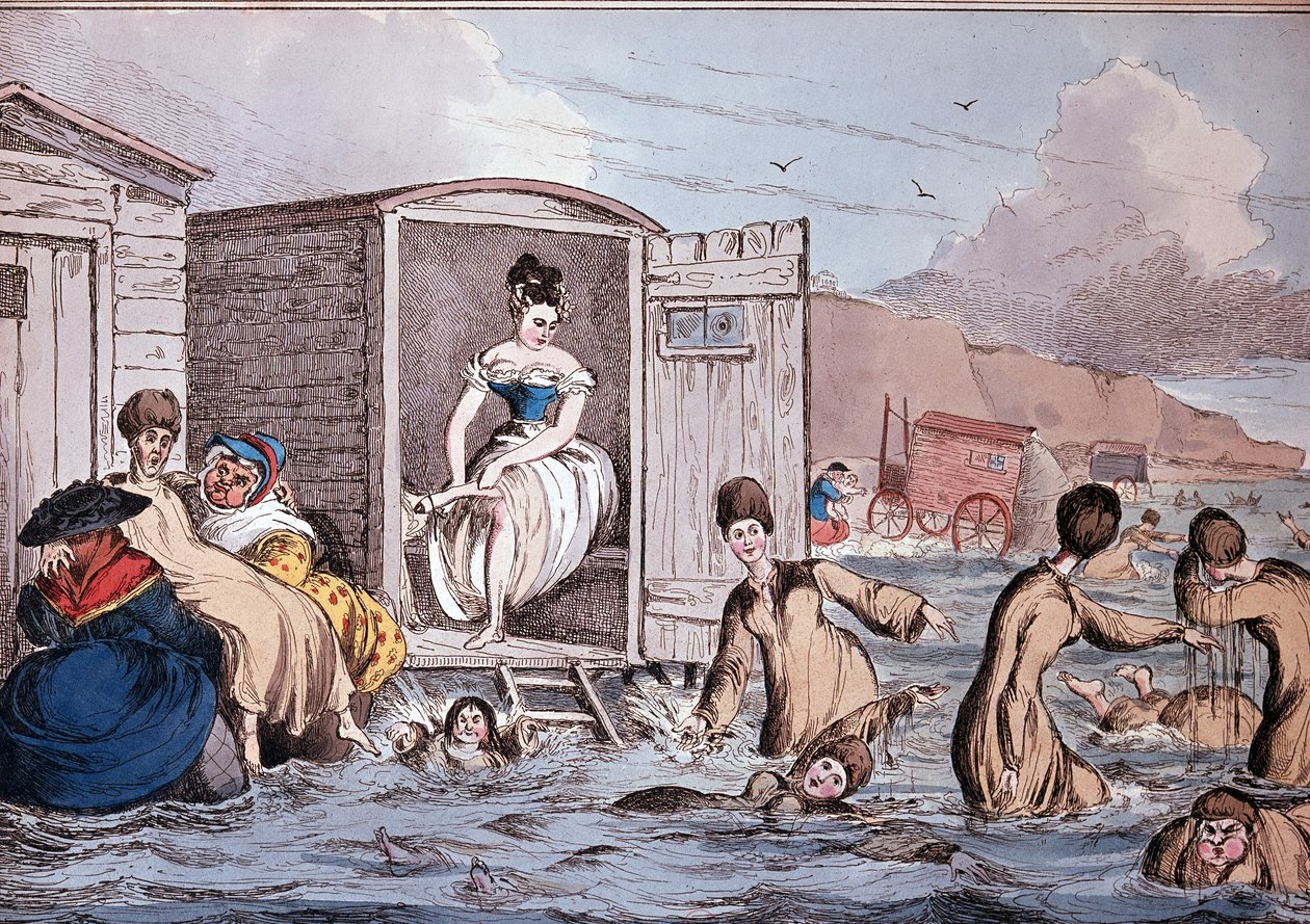 Havbade i Brighton - 1800-tallet, B.N. af Unknown artist