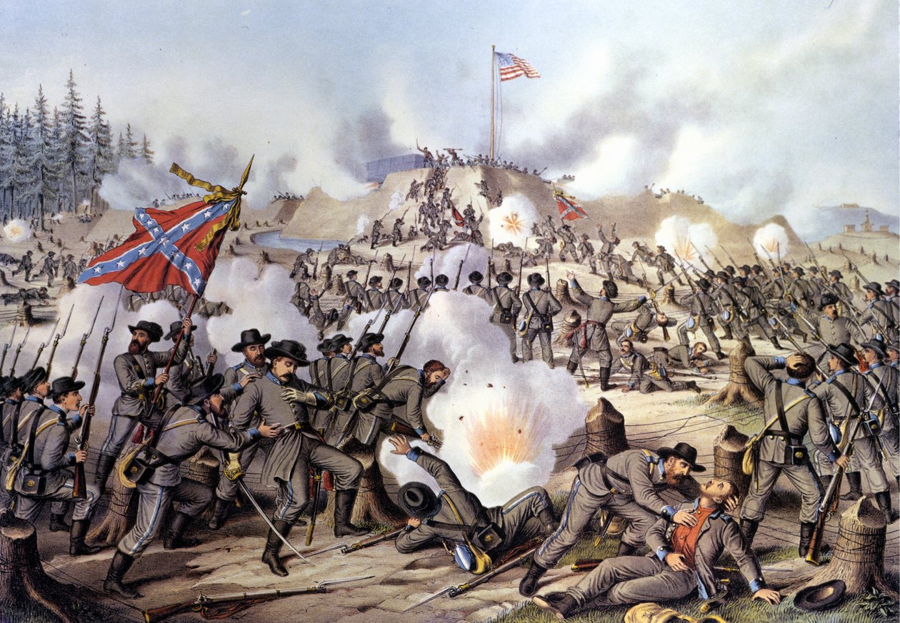 Løsrivelseskrig 1861 - 1865 (eller amerikansk borgerkrig): Slaget ved Fort Sanders eller Fort Loudon (Tennessee) den 29/11/1863. Gravering. 19. århundrede. af Unknown artist
