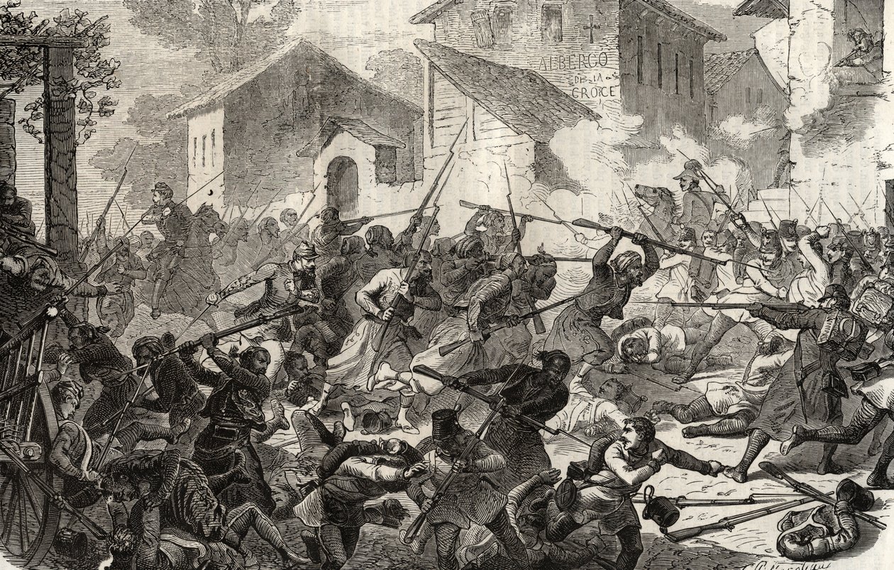Anden italienske uafhængighedskrig Slaget ved Turbigo, 3. juni af Unknown artist