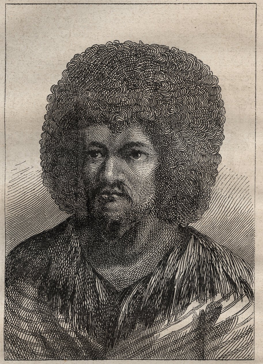 Anden rejse (1772-1775) af kaptajn James Cook (1728-1779): portræt af O-Too (O Too), konge af Tahiti - illustration taget fra "The Great Mariners of the 18th century" af Unknown artist