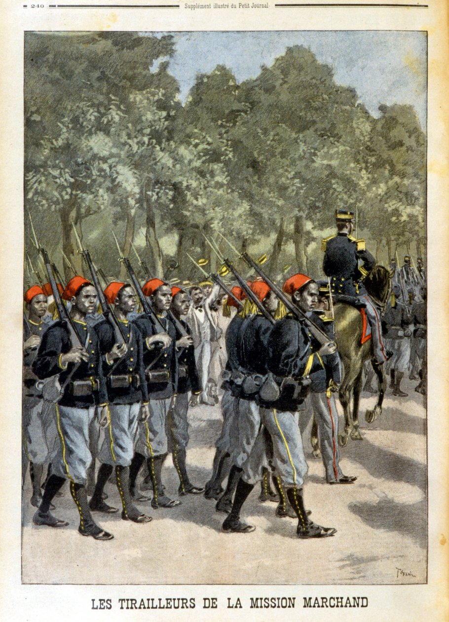 Senegalesiske Tirailleurs de la Mission Marchand à Paris- i "" Le petit journal"" af 23/07/1899 af Unknown artist