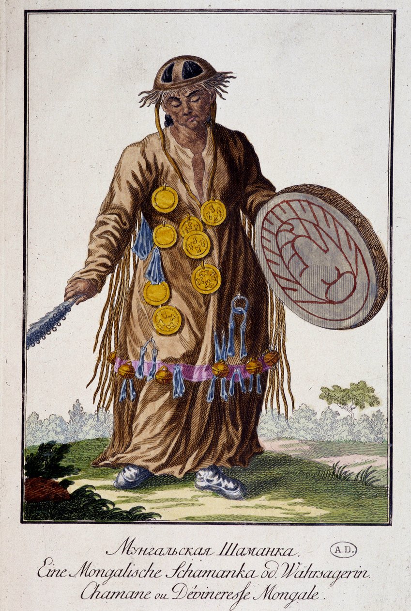 Shaman eller mongolsk Devineresse - gravering af Unknown artist