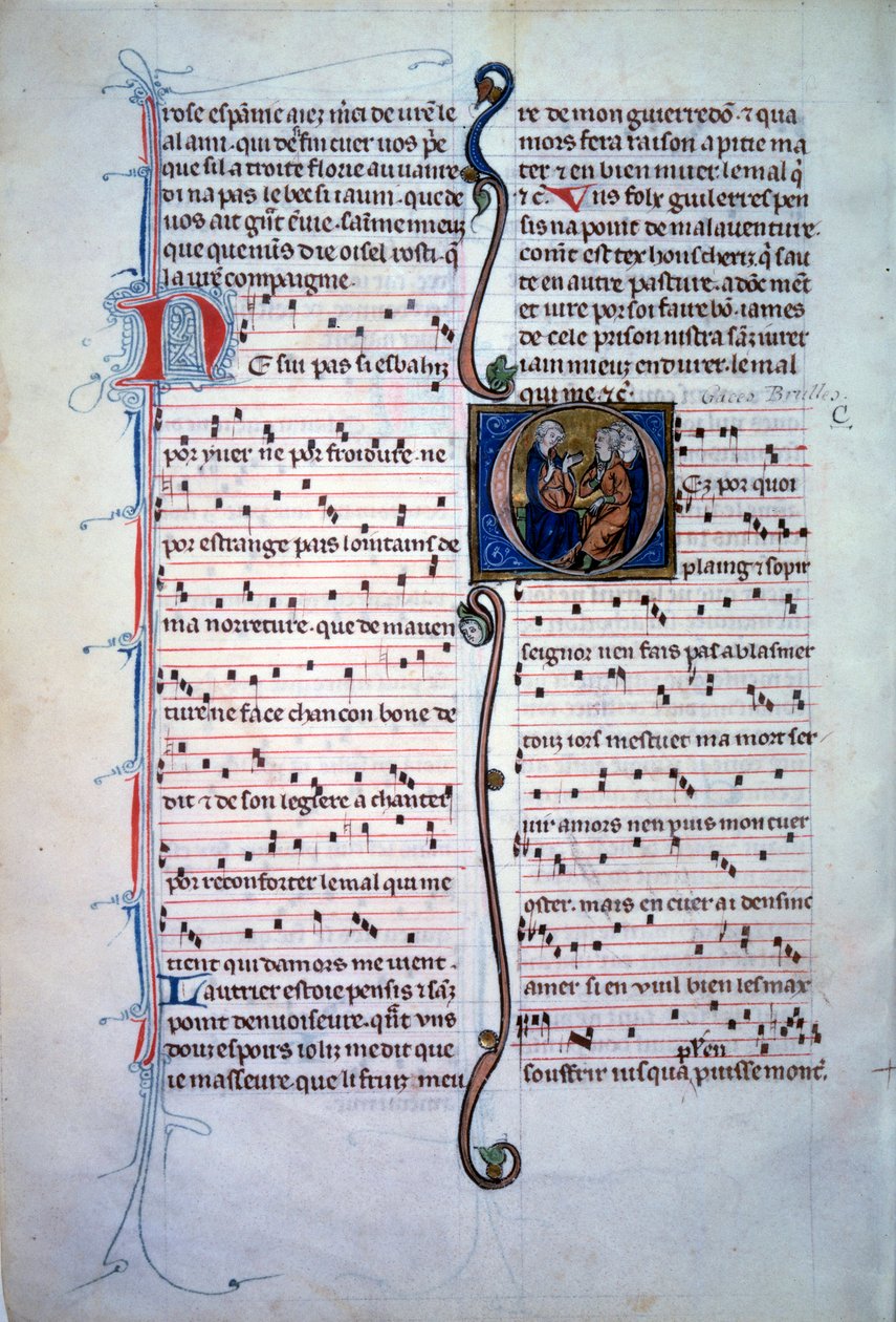 Nodeblad. Side fra en "" samling af lyrisk poesi"" af Unknown artist
