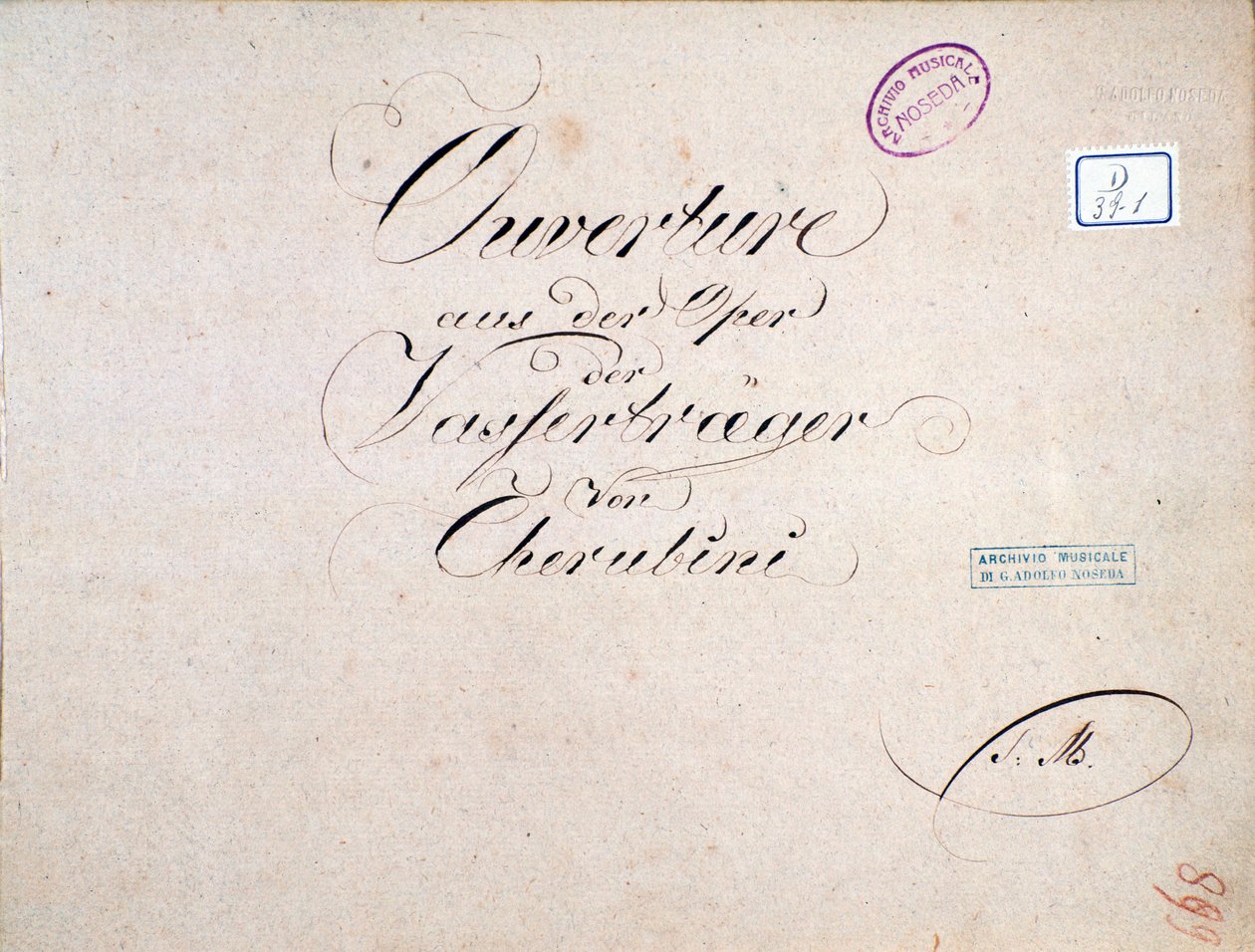 Noder til De to dage (ouverture), opera af Luigi Cherubini af Unknown artist