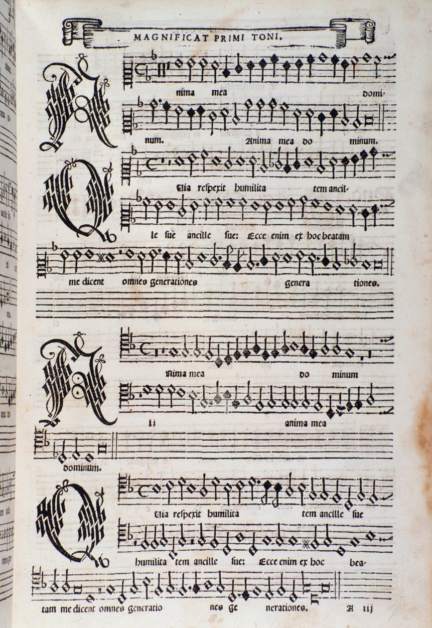Nodeblad for Magnificat af Giovanni Animuccia af Unknown artist