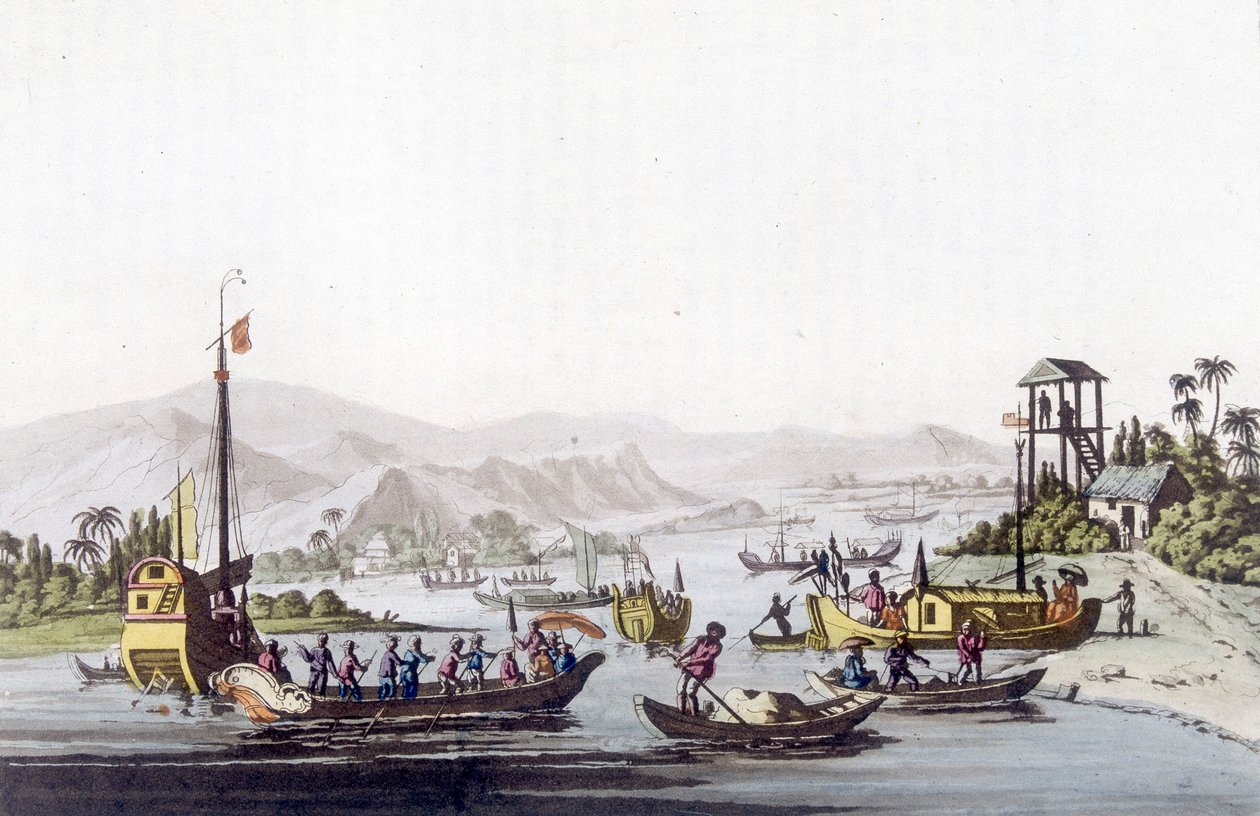 Skibe fra Cochinchina. Library of Decorative Arts of Paris i "" Det gamle og moderne kostume"" af Unknown artist