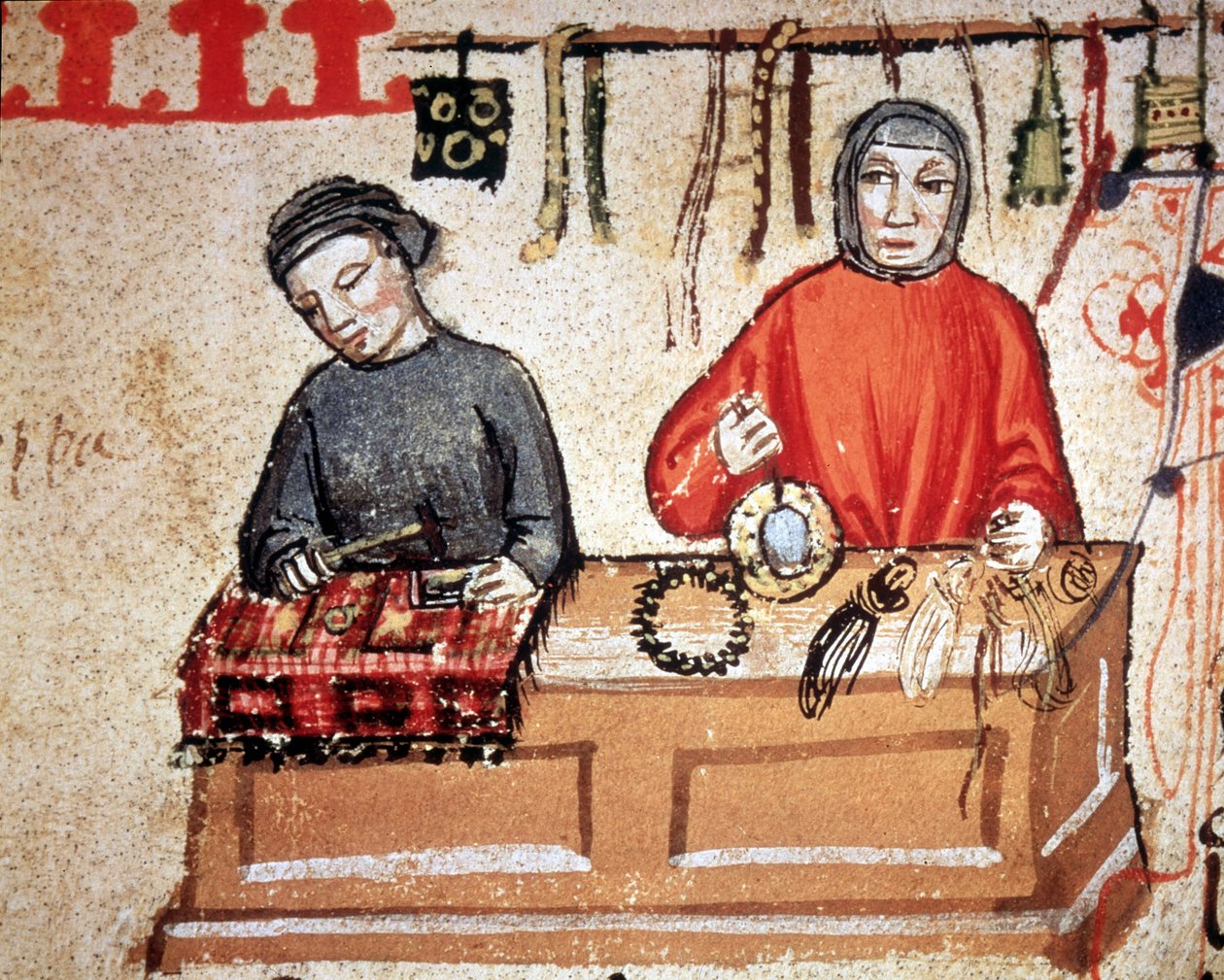 Køb håndværk. 14. århundredes manuskript. Nationalbiblioteket i Firenze af Unknown artist