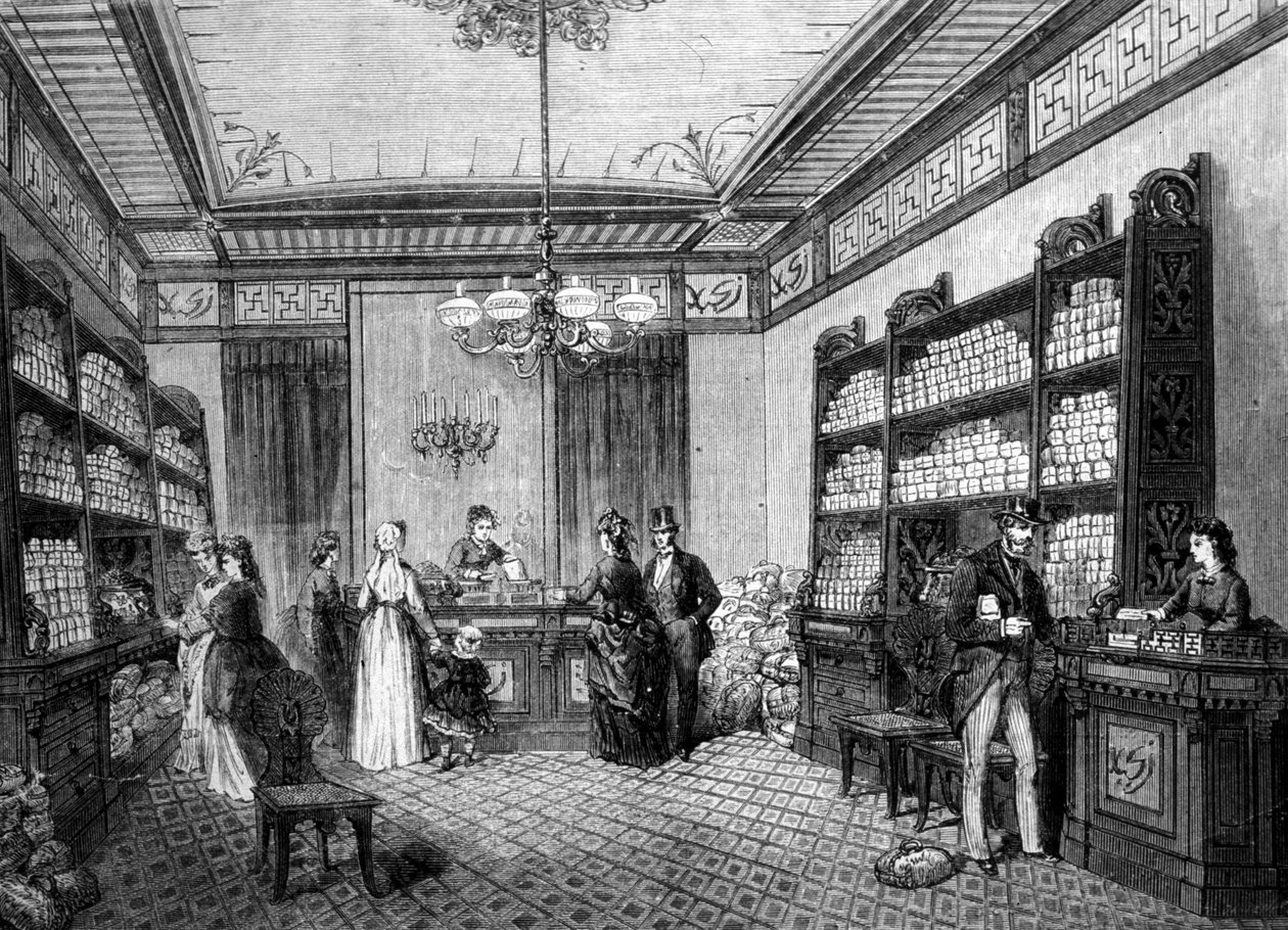 Butik af Compagnie Moka Zanzibar, kaffebar i Paris. af Unknown artist