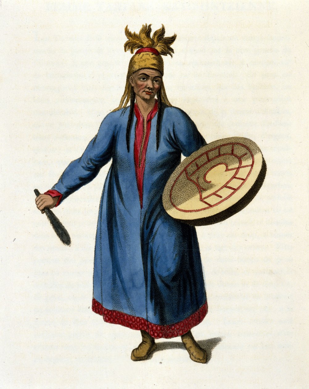 Sibirisk Shaman. 1800-tals gravering af Unknown artist