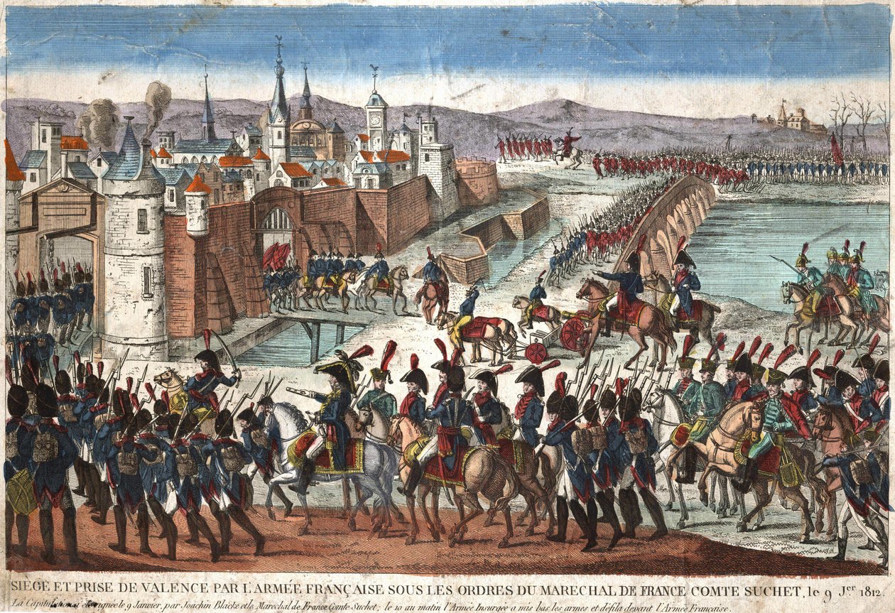 Belejring og erobring af Valencia af den franske hær under ordre fra marskalen af Frankrig, grev Suchet, den 9. januar af Unknown artist