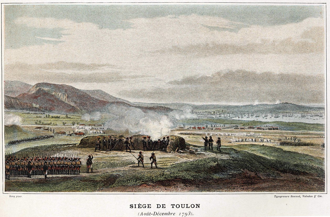 Belejring af Toulon august-december 1793 - i "" Napoleons søslag"" af Unknown artist