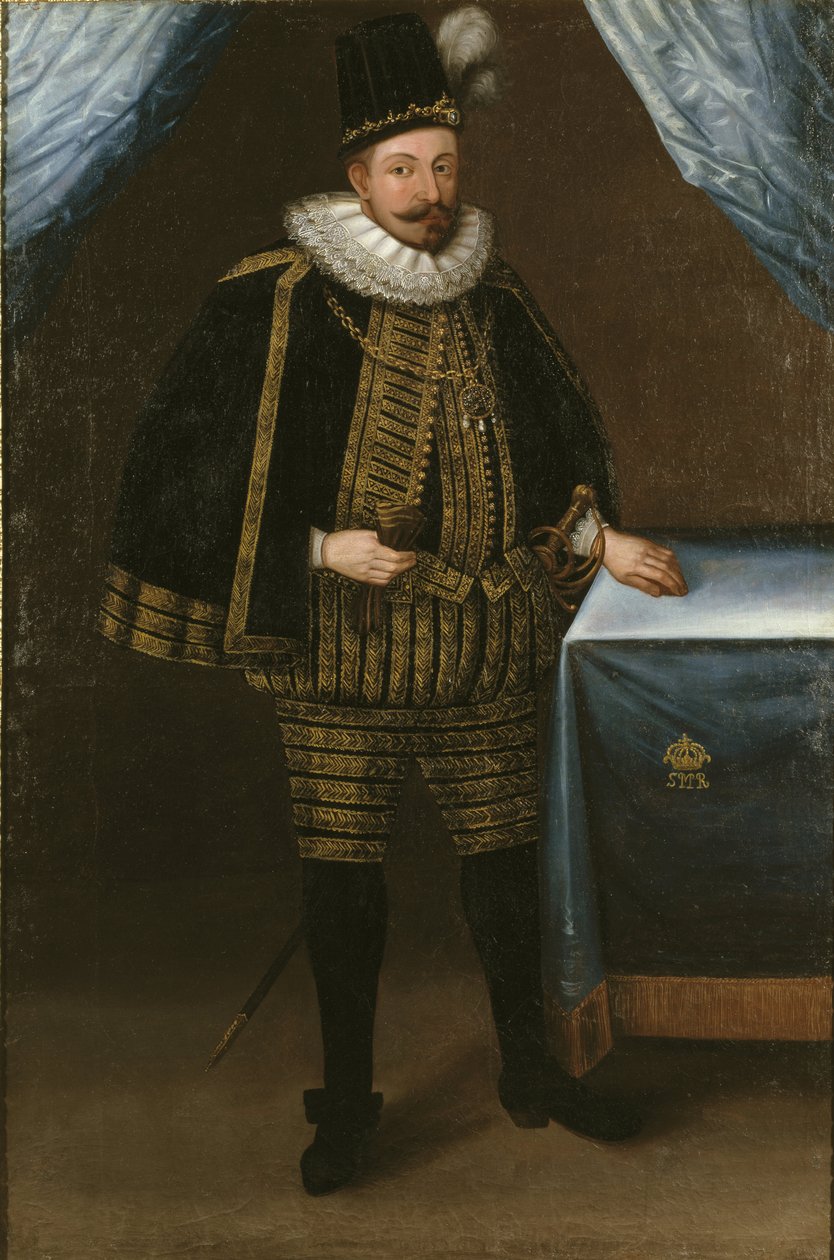 Sigismond III Vasa, roi de Pologne - Portræt af Sigismund III Vasa, konge af Polen (1566-1632), Anonym . Olie på lærred af Unknown artist