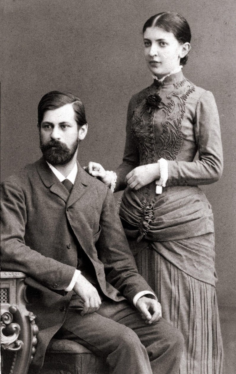 Sigmund Freud og hans kone Bernays Martha i juni 1885. af Unknown artist