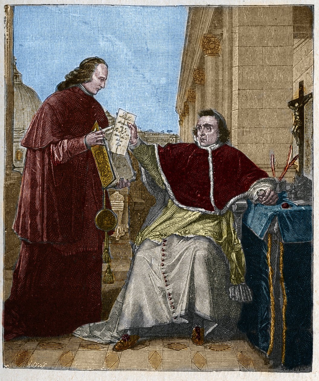 Underskrift af konkordatet mellem Frankrig og Pavestolen, af pave Pius VII, 15. august af Unknown artist
