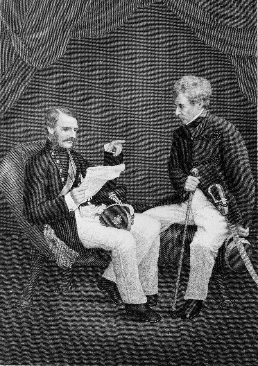 Sir Colin Campbell og generalmajor Mansfield af Unknown artist