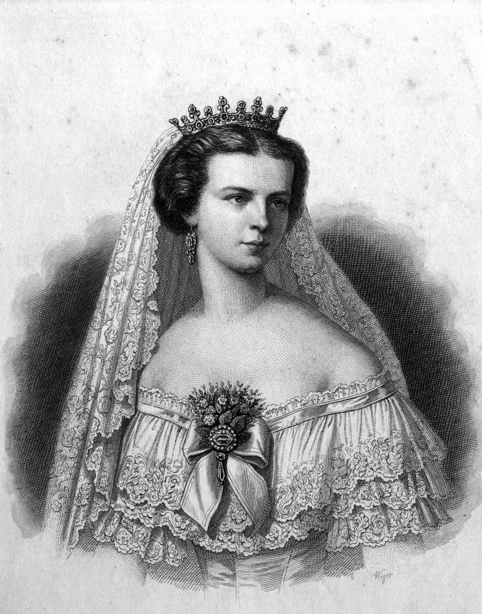 Sissi: Elisabeth af Wittelsbach eller Elizabeth af Østrig, kejserinde af Østrig og Ungarn (1837-1898) af Unknown artist