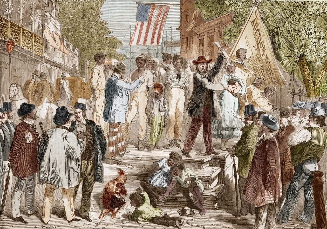 Slavesalg til Richmond i USA i 1864. af Unknown artist