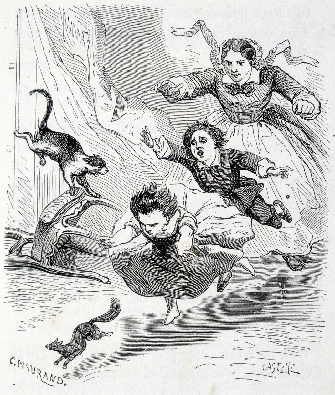 Sophie og egernet - i "The misfortunes of Sophie"" af grevinden af Ségur, Hachette af Unknown artist