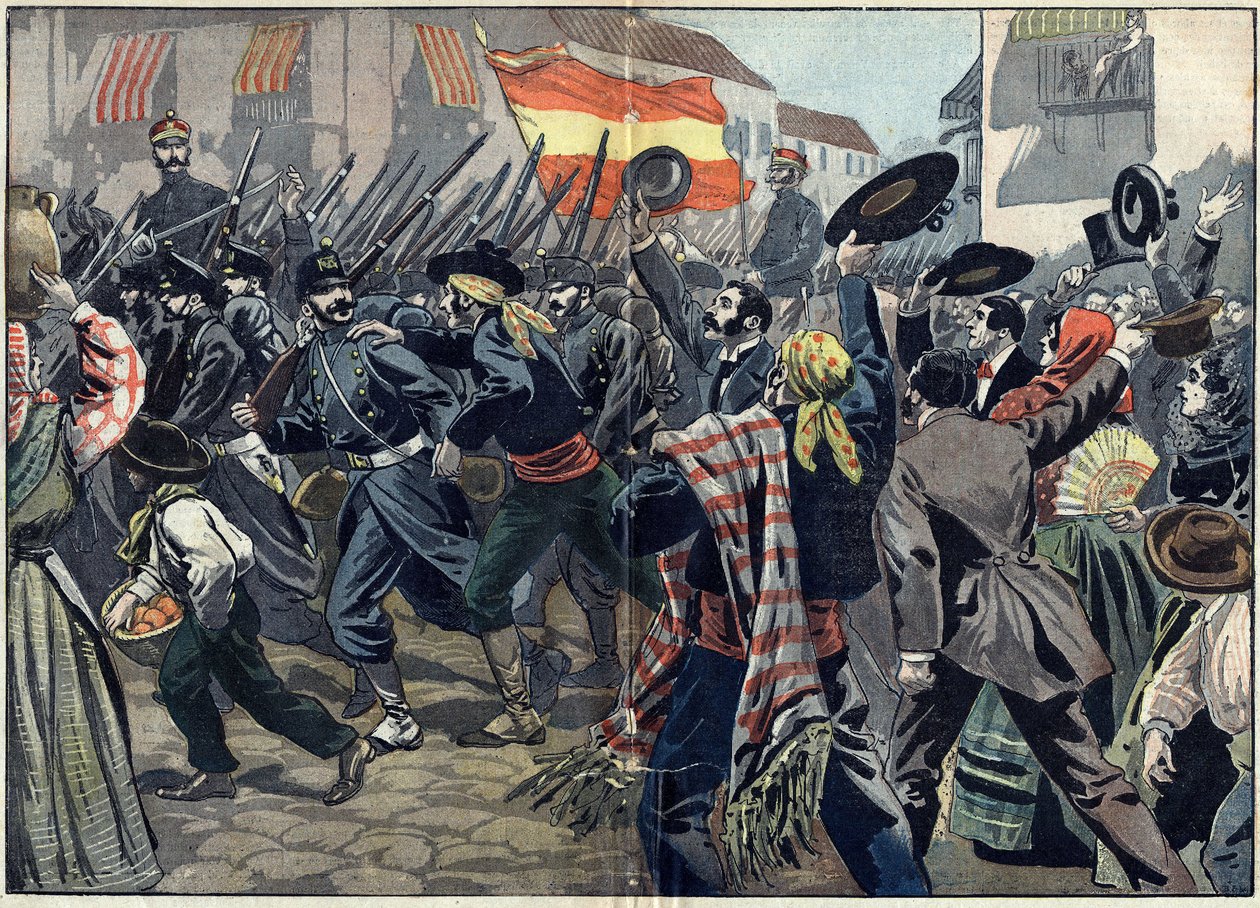 Spansk-amerikansk krig eller cubansk uafhængighedskrig (1868-1898) mellem Spanien og Nordamerika af Unknown artist