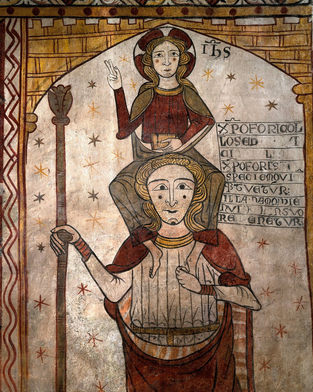 Sankt Christopher bærer Jesusbarnet, ca. 1285 (fresco) af Unknown artist