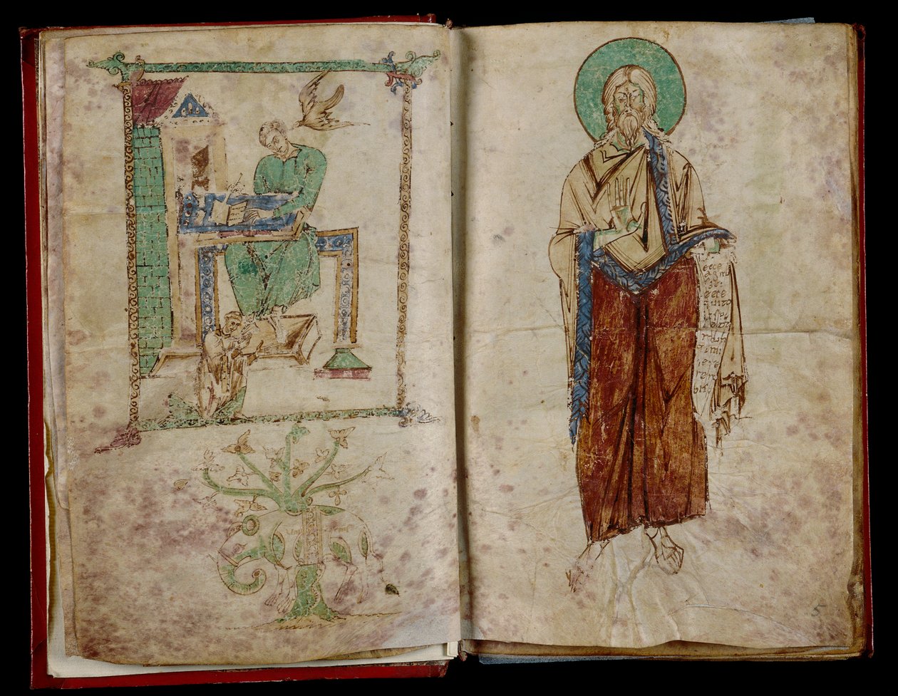 Johannes og Helligånden, der inspirerer Gregor: graduale 6B 59 af Unknown