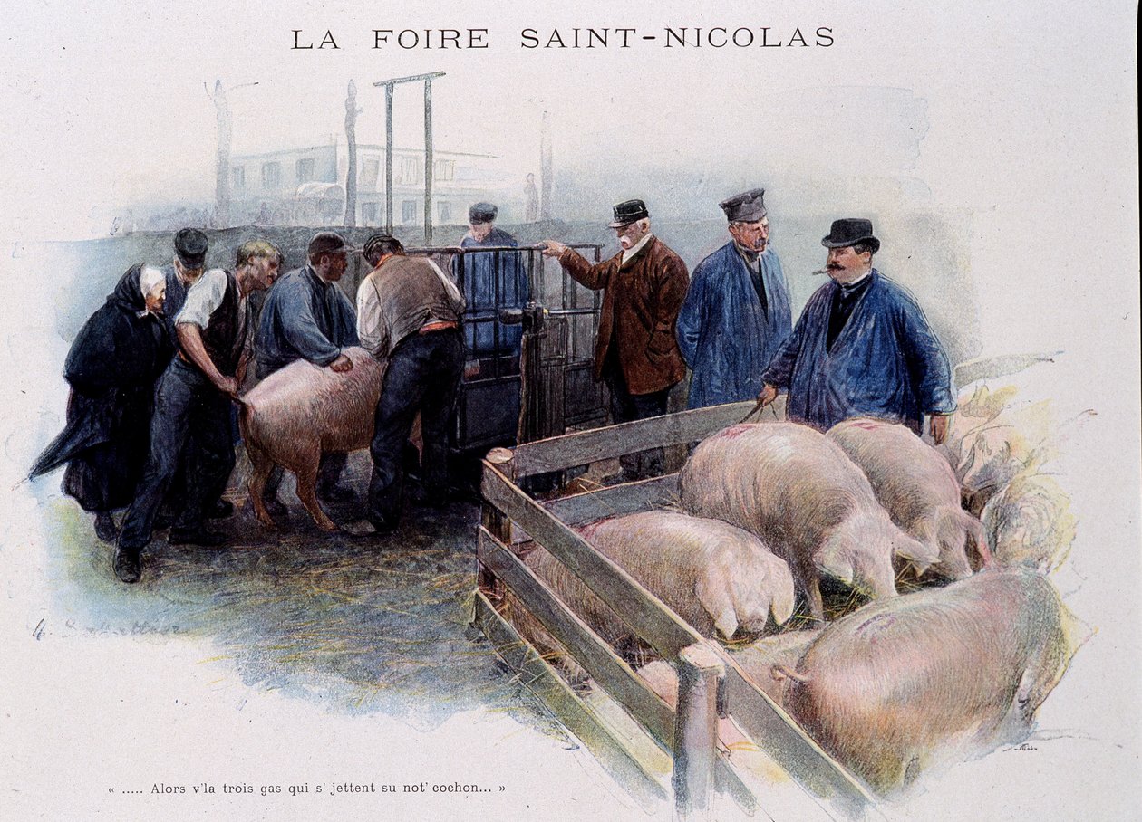 St Nicolas Fair: Grisemarked i Bretagne af Unknown artist