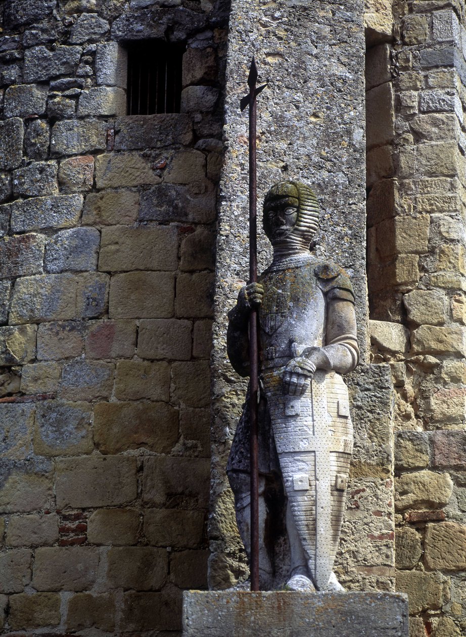 Statue af en katharisk kriger på døren til avignonet i Lauragais (31). af Unknown artist