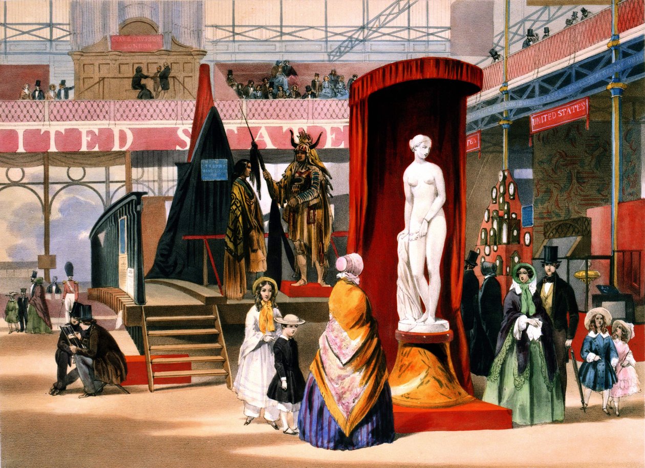 Statue af den græske slave på verdensudstillingen i London af Unknown artist