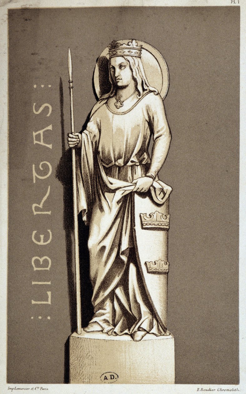 Statue, der repræsenterer Liberty of Chartres. af Unknown artist