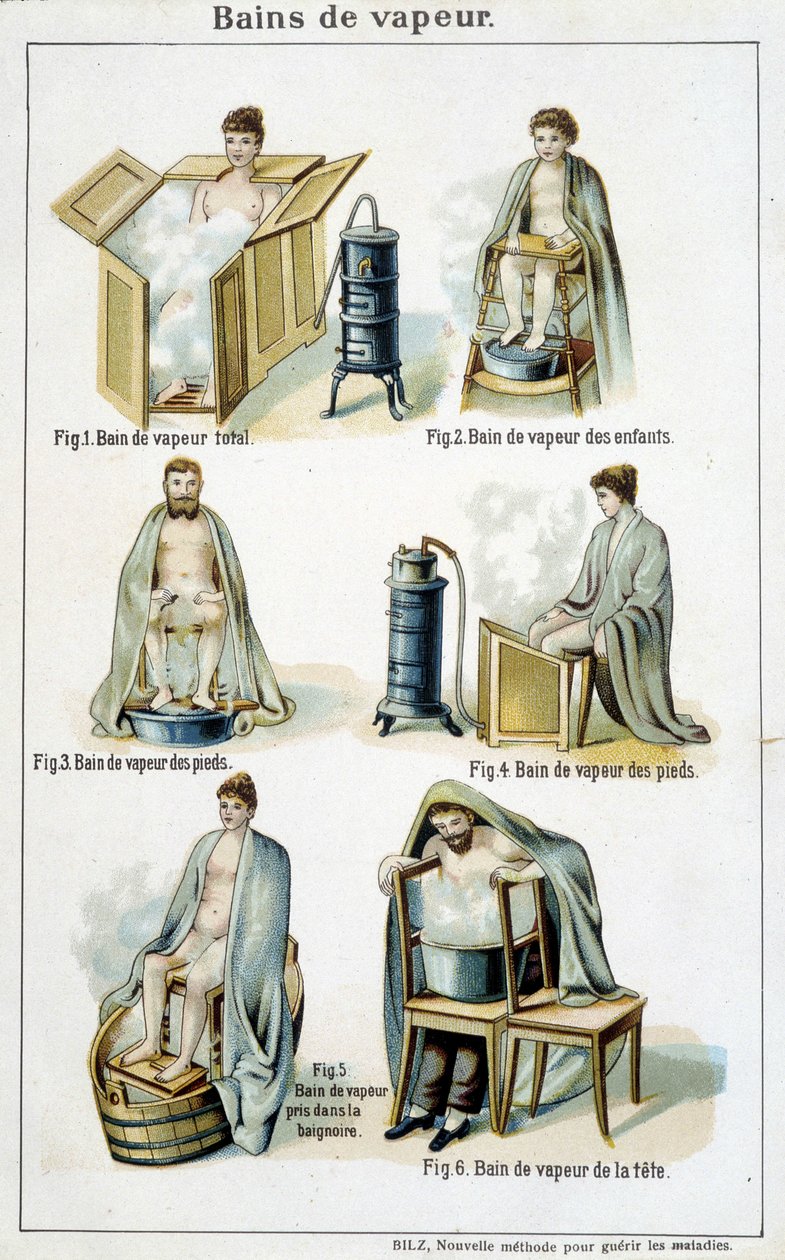 Dampbade - i "" Bilz, Natural Medication"", slutningen af 1800-tallet af Unknown artist