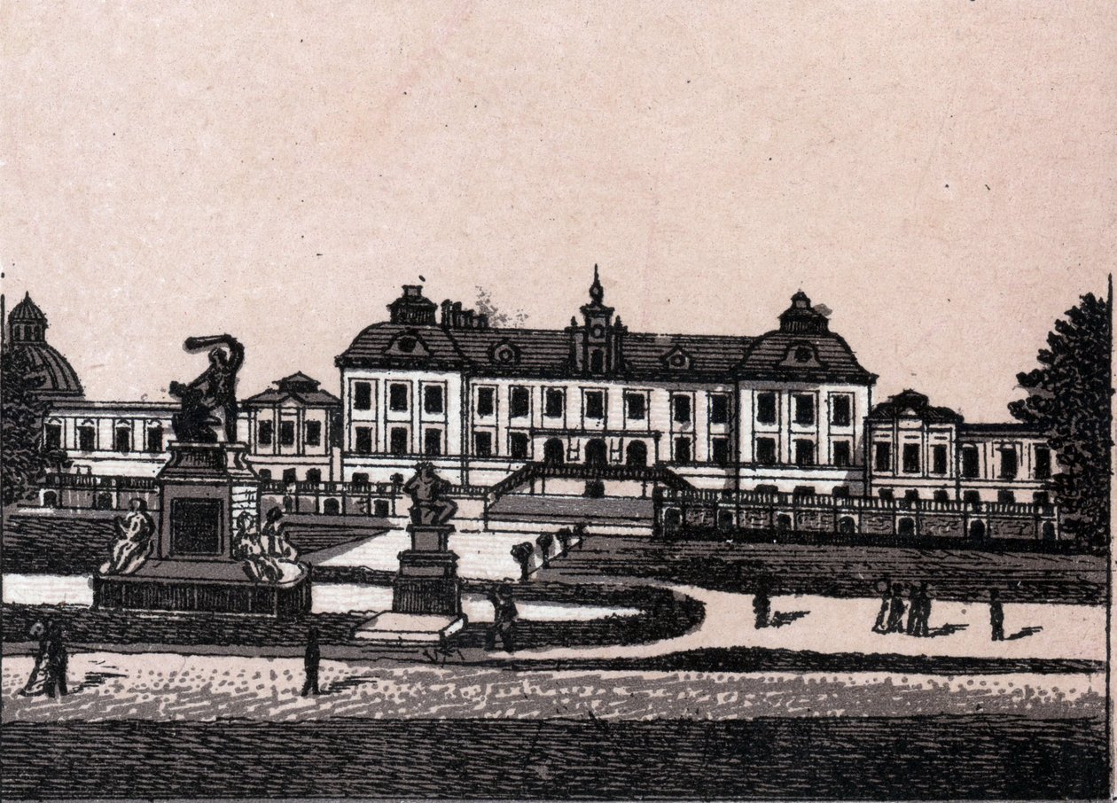 Stockholm, Sverige: udsigt over slottet Drottningholm (Drottningholms slot). i "" Verden illustrerer 168 visninger"" Udateret (slutningen af 1800-tallet) af Unknown artist