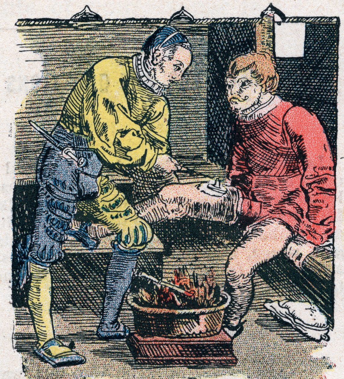 Kirurg giver et sår i 1528. af Unknown artist