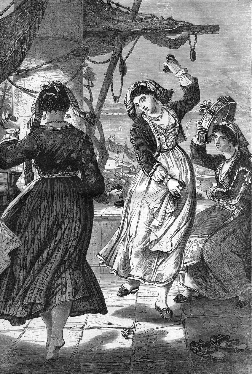 Tarantella (Tarantella) i Ischia. af Unknown artist