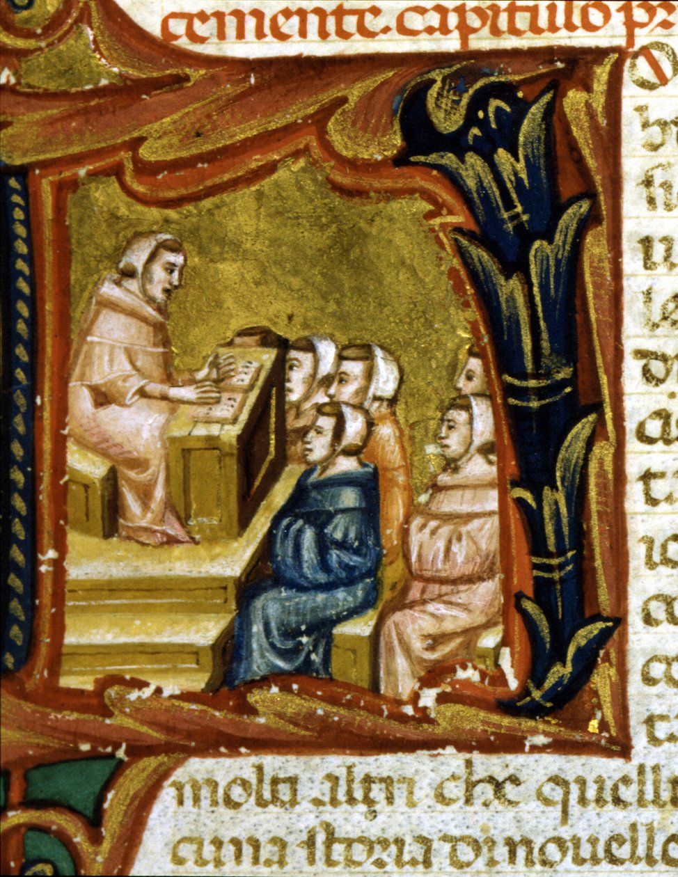 Undervisning. 14. århundredes manuskript. af Unknown artist