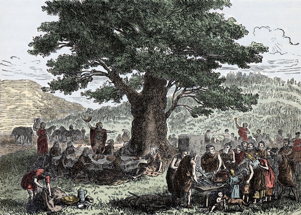 Teutoner nyder ferien - gravering af slutningen af det 19. århundrede af Unknown artist